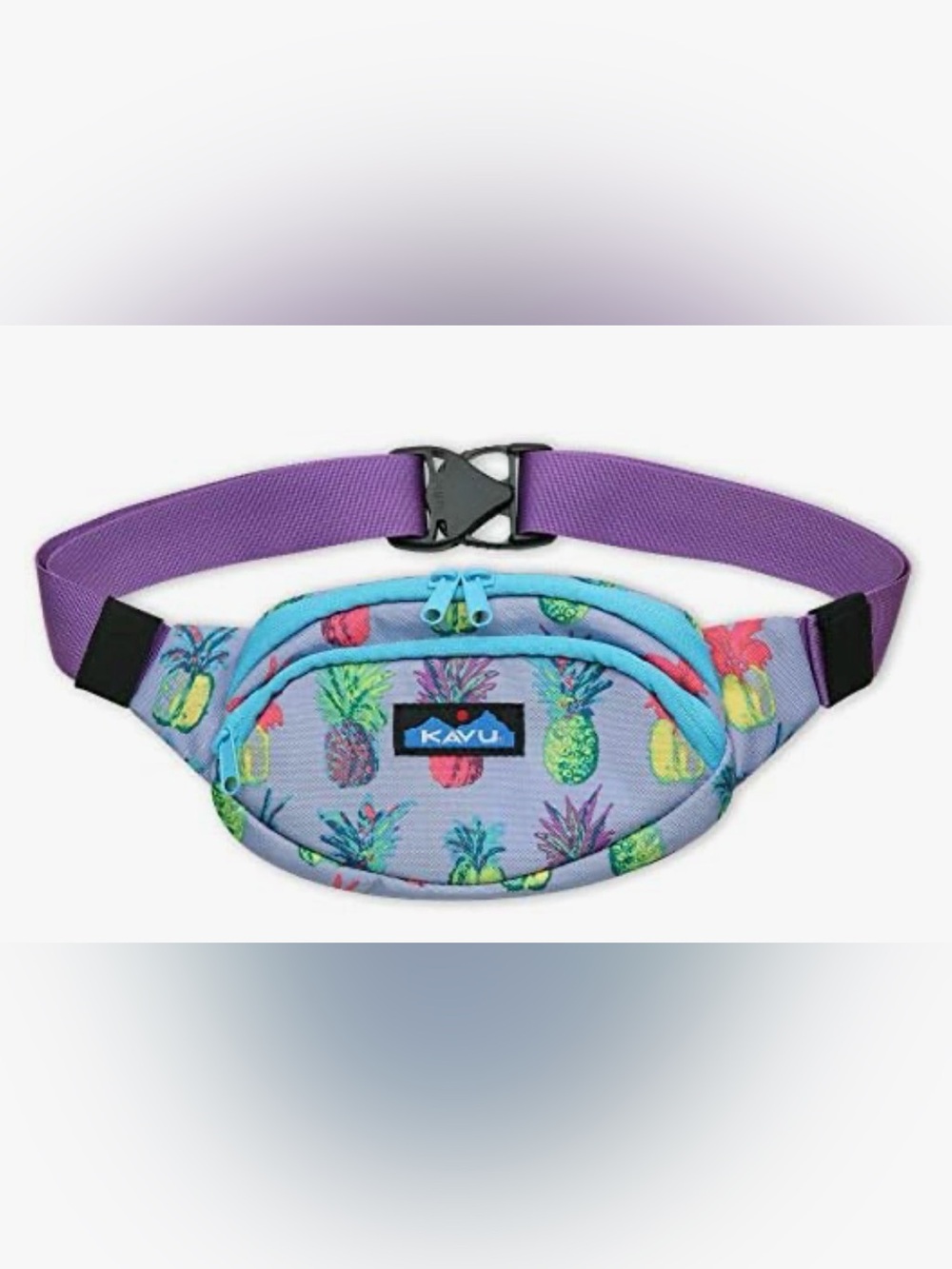Kavu Pineapple Print Waist Pack with Purple Strap